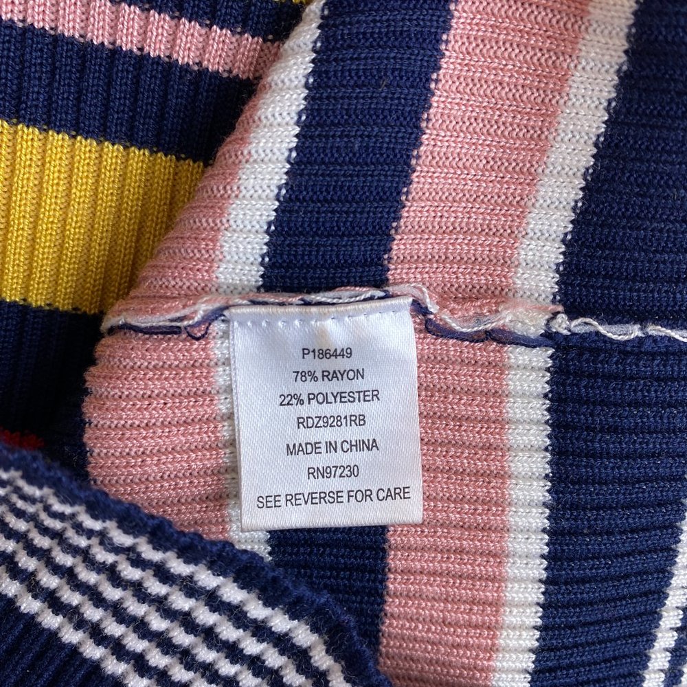 Sweater Dress M / S ALMOST FAMOUS Retro Striped Off The Shoulder Mini Body Con - Picture 9 of 9